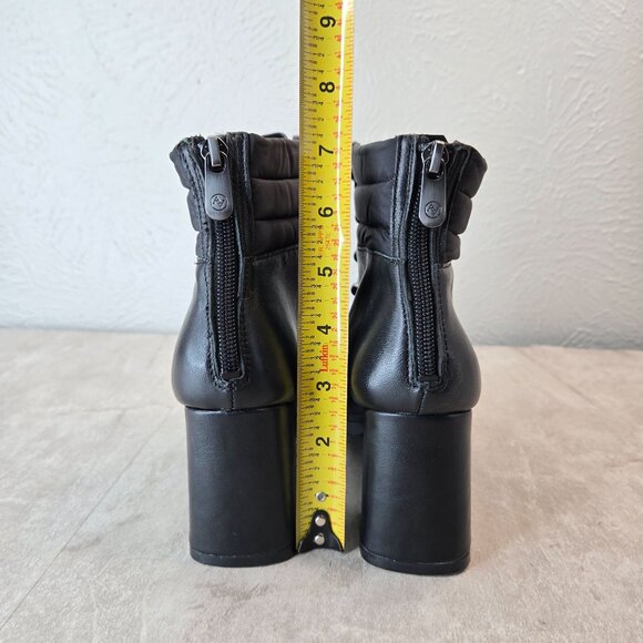 Victorian Ankle Boots Leather Chain Stud Block Heel Whimsigoth Pointy Bootie 6.5 - Picture 4 of 14